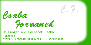 csaba formanek business card